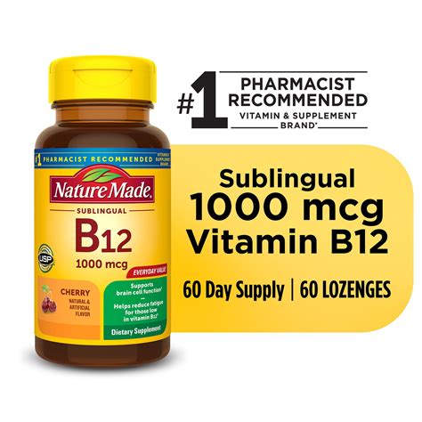 Nature Made Vitamin B12 Sublingual 1000 Mcg Sugar Free Micro Lozenges