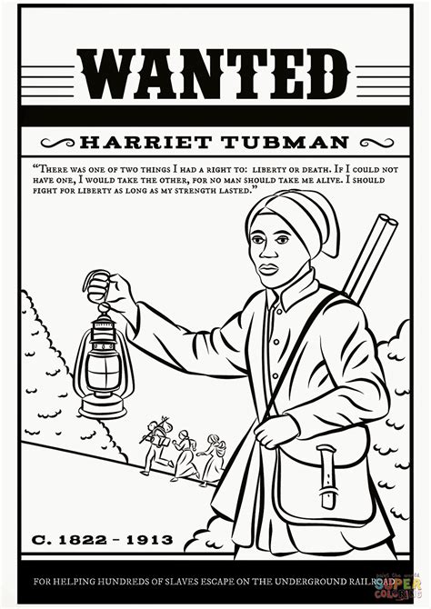 harriet tubman coloring page  printable coloring pages