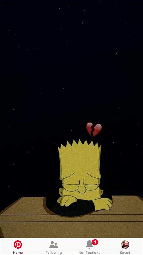 Broken Heart Bart Simpson Sad Wallpaper