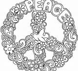 Coloring Hippie Pages Peace Color Sign Getdrawings Printable Getcolorings sketch template