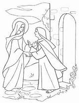 Visitation Visitazione Isabel Prima Virgen Beata Vergine Niños Bible Nativity sketch template