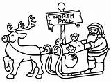Coloring Pages Pole North Santa Christmas Printables Hubpages Sleigh sketch template
