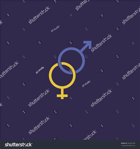 Twisted Male Female Sex Symbol Colorful Stock Illustration 342667538
