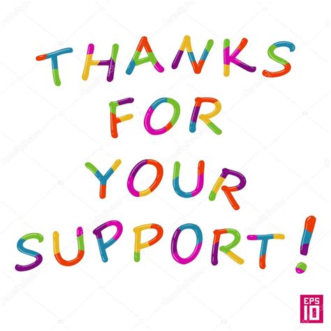 message thank you for support ⬇ vector image by
