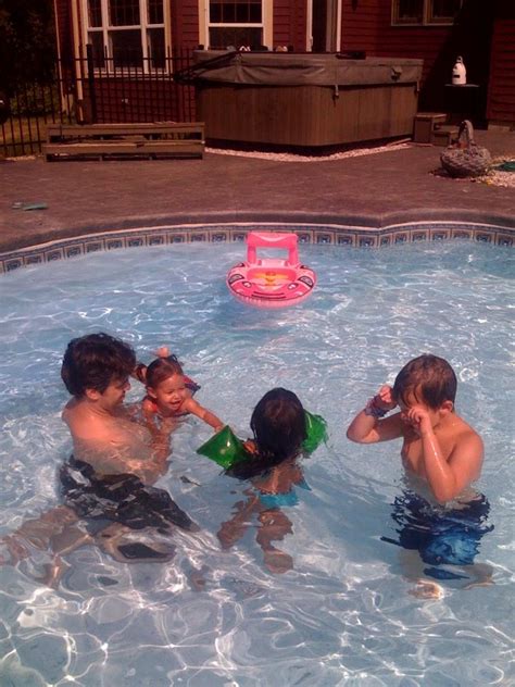 daelyn sun gargano swimming at uncle ted and aunt terri s