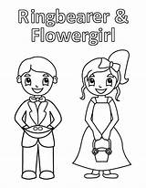 Coloring Girl Flower Pages Flowergirl Ringbearer Getcolorings Color sketch template