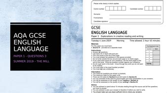 aqa gcse english language paper  question  practice  hartops