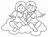 Coloring Pages Angel Angels Twins Print Little Printable Baby Kids Clipart Sweet Color Library Anjos Popular Coloringme Christmas sketch template