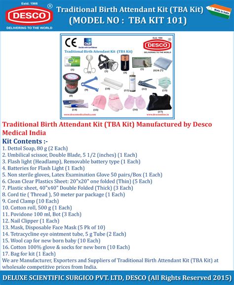traditional birth attendant kit tba manufacturers suppliers
