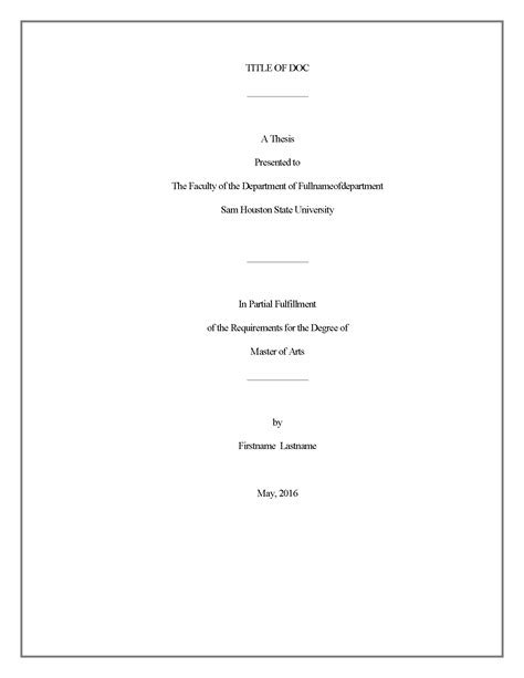 thesis front page  partial fulfillment thesis title ideas  college