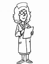 Coloring Nurse Cartoon Pages Nurses Clipart Kids Cliparts Doctor Comments Library sketch template