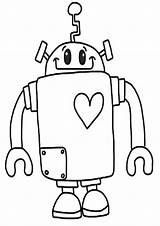 Robot Coloring Pages Printable Drawing Cute Robots Print Color Book Easy Line Colouring Clipart Kids Valentine Apps Cliparts Sheets Girl sketch template