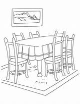 Dining Clipart Coloring Living Clip Clker Coloringtop sketch template