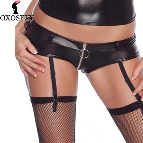 size xxxl open crotch garter belt black faux leather latex garter belt suspender jarretels