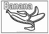Banana Coloring Pages Fruit Color Kids Fruits Printable Vegetables Name Popular Beneficial Vegetable Library Clipart sketch template