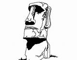 Moai Coloring Easter Island Colorear 31kb 470px Coloringcrew sketch template