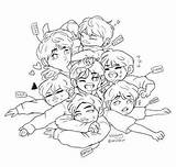 Bts Coloring Chibi Pages Fanart Kpop Sheets Army Color Printable Para Jin Print Logo Amino Sketch Books Colorings Template sketch template