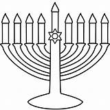 Menorah Hanukkah Coloring Pages Clipart Candles Clip sketch template