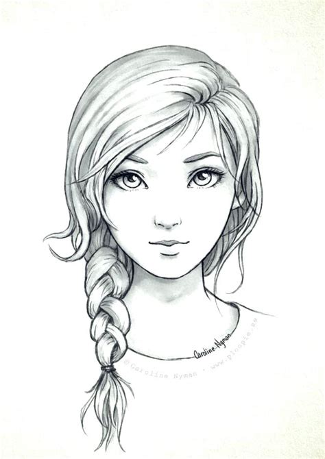 simple girl drawing  paintingvalleycom explore collection