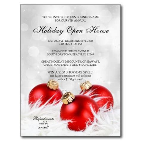 elegant business holiday open house invitation christmas wedding invitations