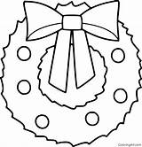 Wreath Christmas Coloring Pages Simple sketch template