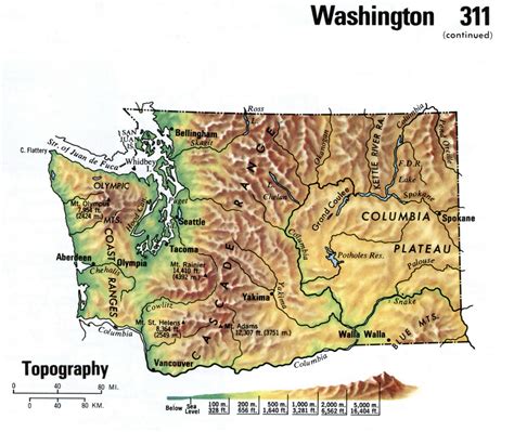 topographic map  washington state