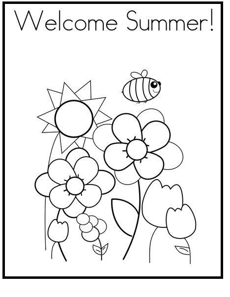 summer day coloring picture  kids spring coloring pages