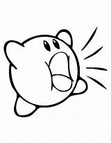 Kirby Coloring Pages Shouting Cartoon Kids Cute Online sketch template