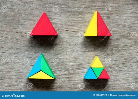 mulit color toy block compound  triangle shape stock photo image  abstract background