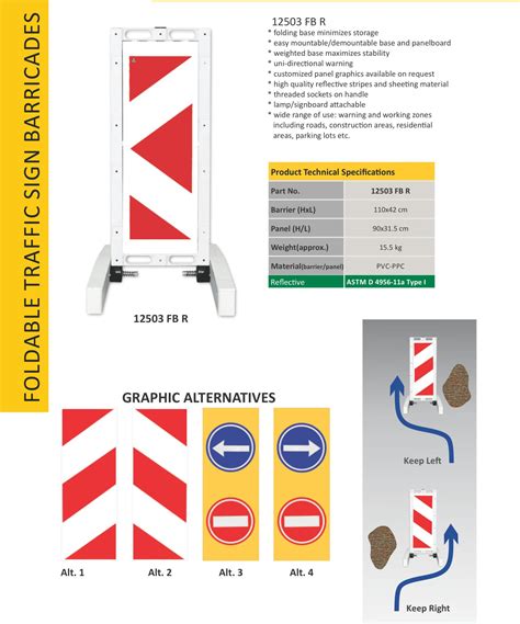 foldable traffic sign barricade rectangle evelux canada road