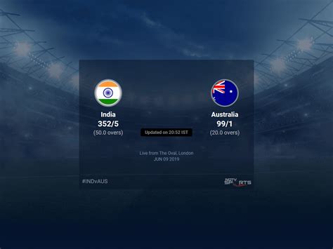 india vs australia live score over match 14 odi 16 20 updates cricket