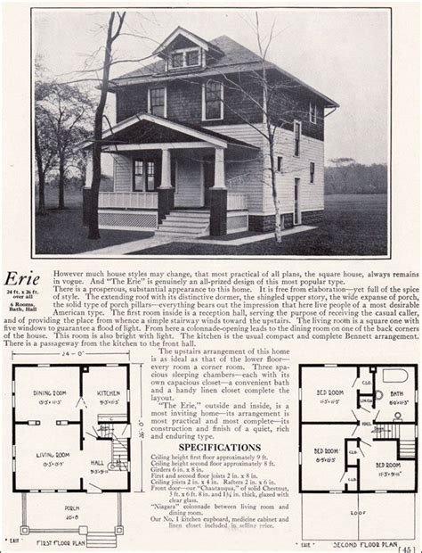 bennett homes  erie american foursquare residential architecture sears house plans