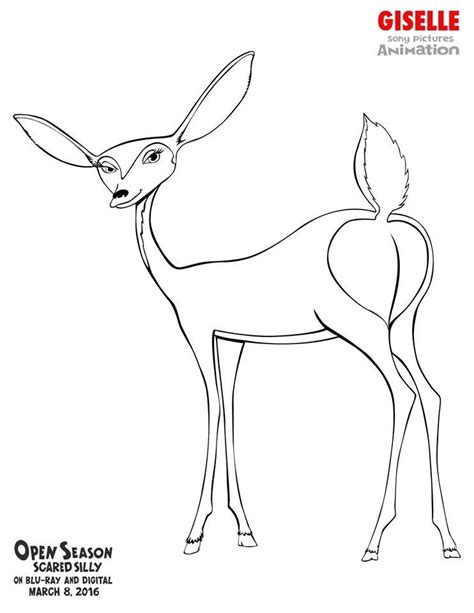open season coloring page giselle cute animal drawings animal