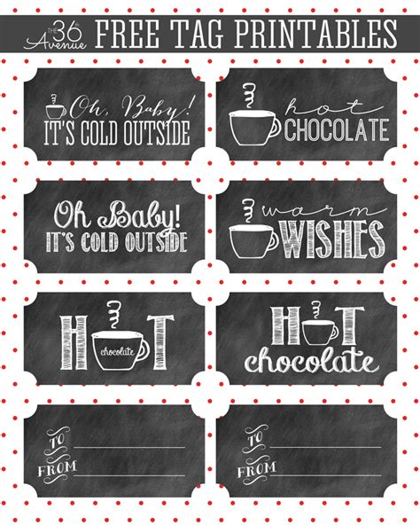 avenue hot chocolate  gift tag printable   avenue