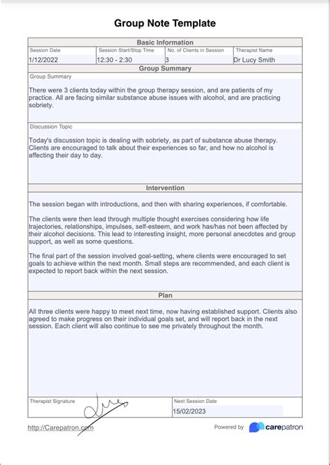 group notes template