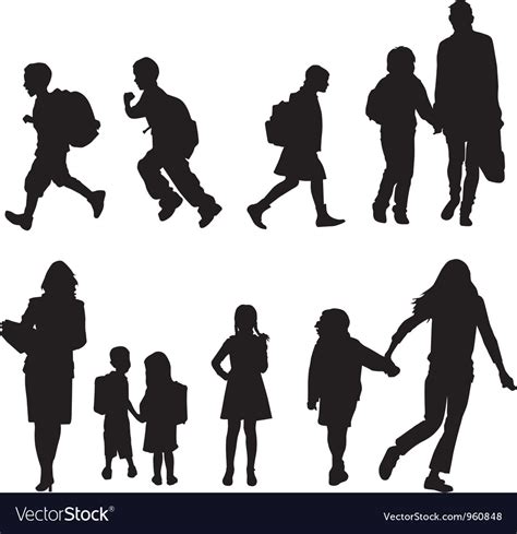 silhouettes students royalty  vector image
