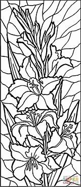 Stained Glass Coloring Pages Lilies Printable Patterns Painting Window Color Flowers Glas Flower Easy Colouring Super Sheets Designs Template Supercoloring sketch template