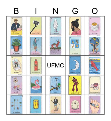 millennial loteria bingo card