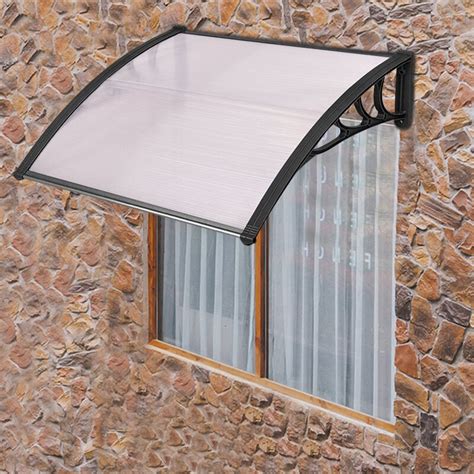 angeles home    outdoor polycarbonate front door window awning canopy black