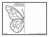 Symmetry Kids Activity Coloring Butterfly Pages Drawing Activities Worksheets Printable Sheets Grade Symmetrical Mirror Draw Template Artforkidshub Pdf Color Hub sketch template