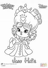 Coloring Whisker Haven Pages Jane Princess Hair Palace Printable Pet sketch template