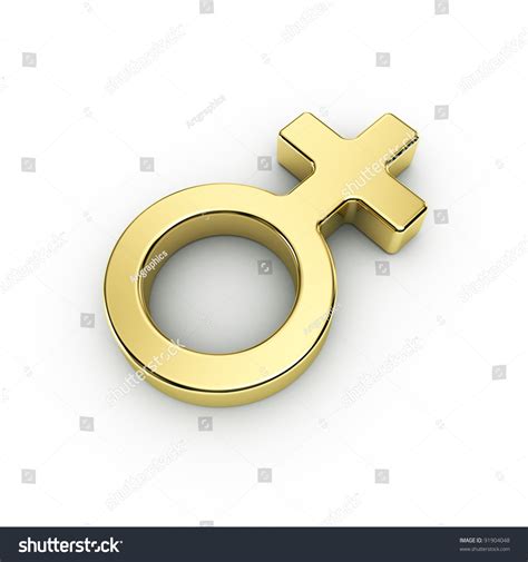 Male Sex Symbols Golden Isolated Over White Background