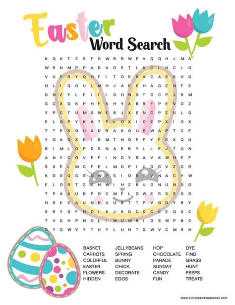 easter word search  easy easter activities  kids