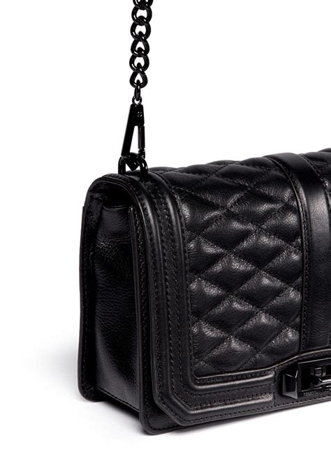 rebecca minkoff love quilted leather crossbody bag  black lyst