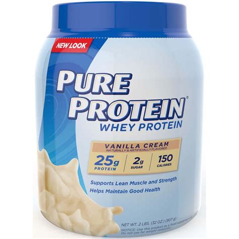 pure protein 100 whey protein vanilla cream 1 6 pound