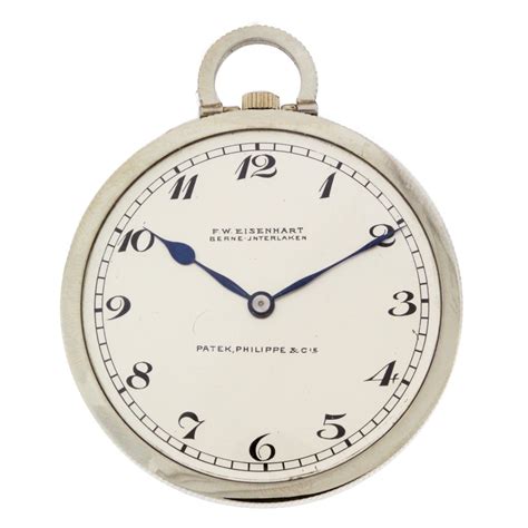 patek philippe white gold thin open faced pocket watch at 1stdibs