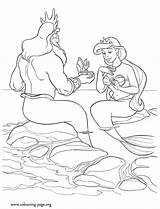 Triton Tritone Princess Colorir Visitar Sereia sketch template