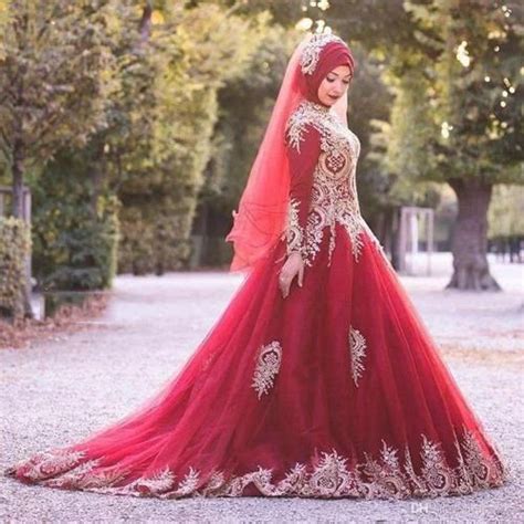 Chiffon Net Maroon Muslim Wedding Dresses S B International Id