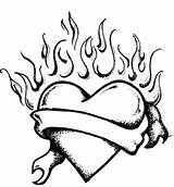 Heart Coloring Hearts Flames Pages Fire Drawing Drawings Flame Flaming Cliparts Clipart Cute Draw Pencil Google Library Outline Tattoos Color sketch template