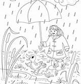 Rainy Chuva Raining Deszcz Dzieci Cloudy Kolorowanki Desenho Scribblefun Pingos Fichas sketch template